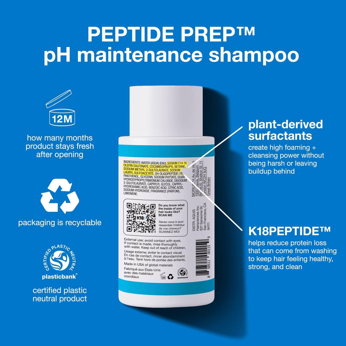 K18 Damage Shield Peptide Prep PH Maintenance Shampoo