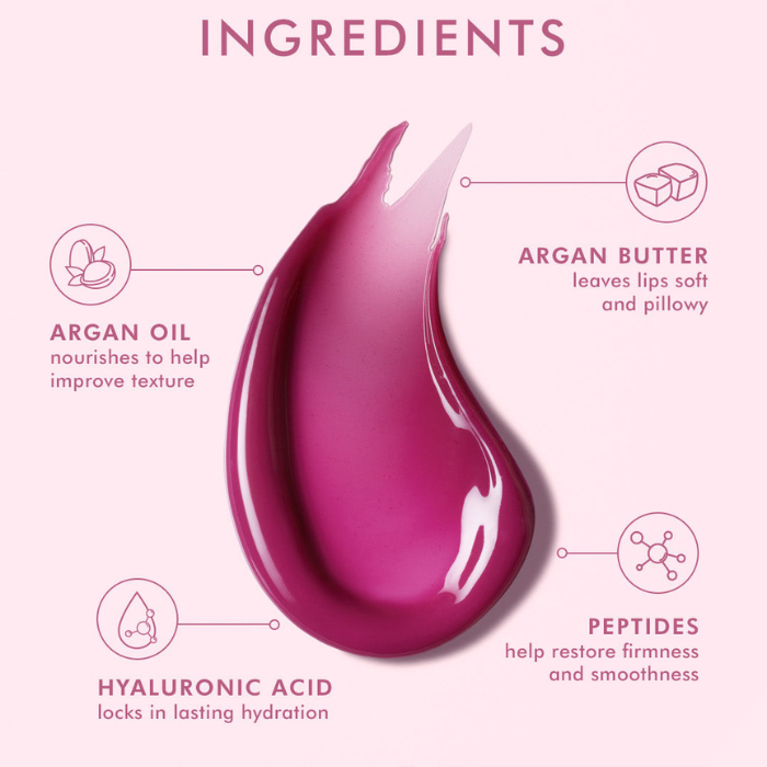 Moroccanoil Berry Pomegranate Lip Balm on lips