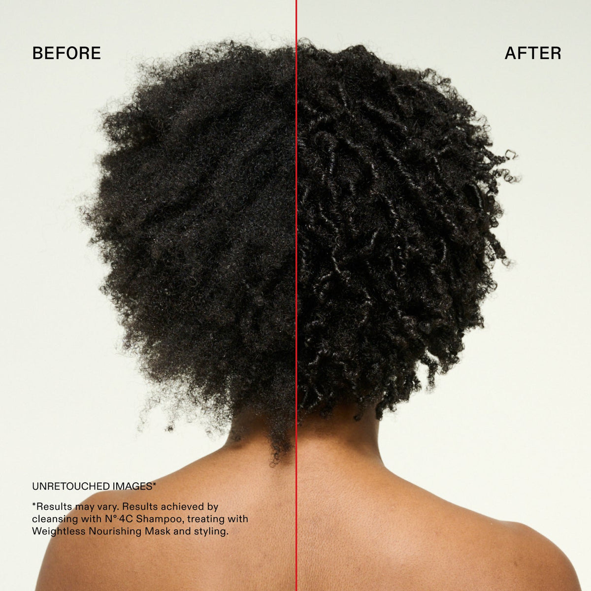 OLAPLEX No.4C Clarifying Shampoo before and after on wavy hair
