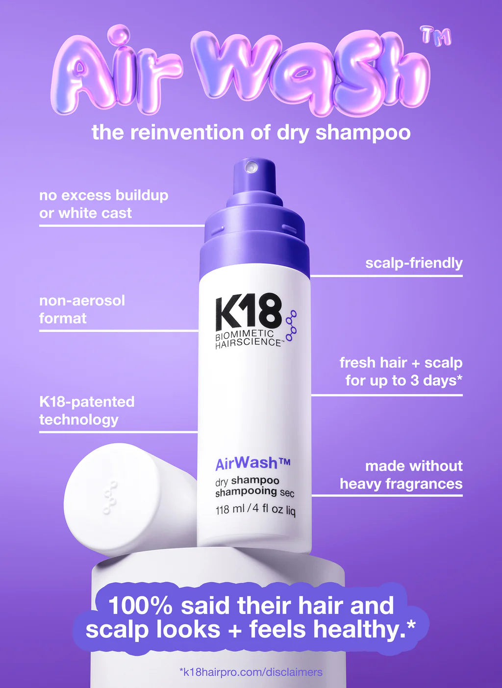 K18 AirWash™ Dry Shampoo 118ml
