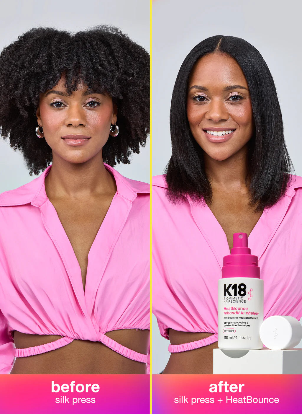 K18 HeatBounce styling with hot tools