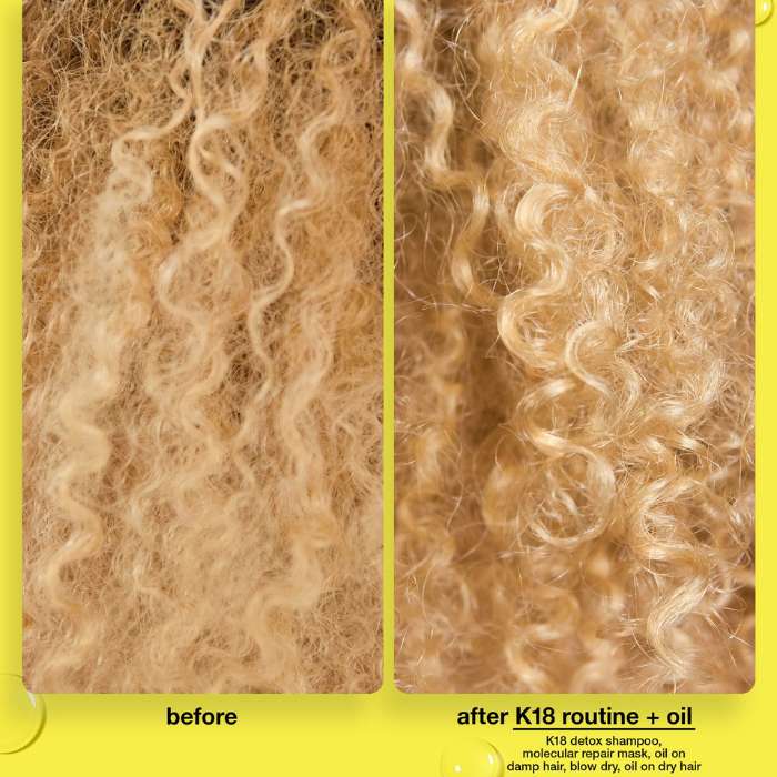 K18 Molecular Repair Hair Oil before after