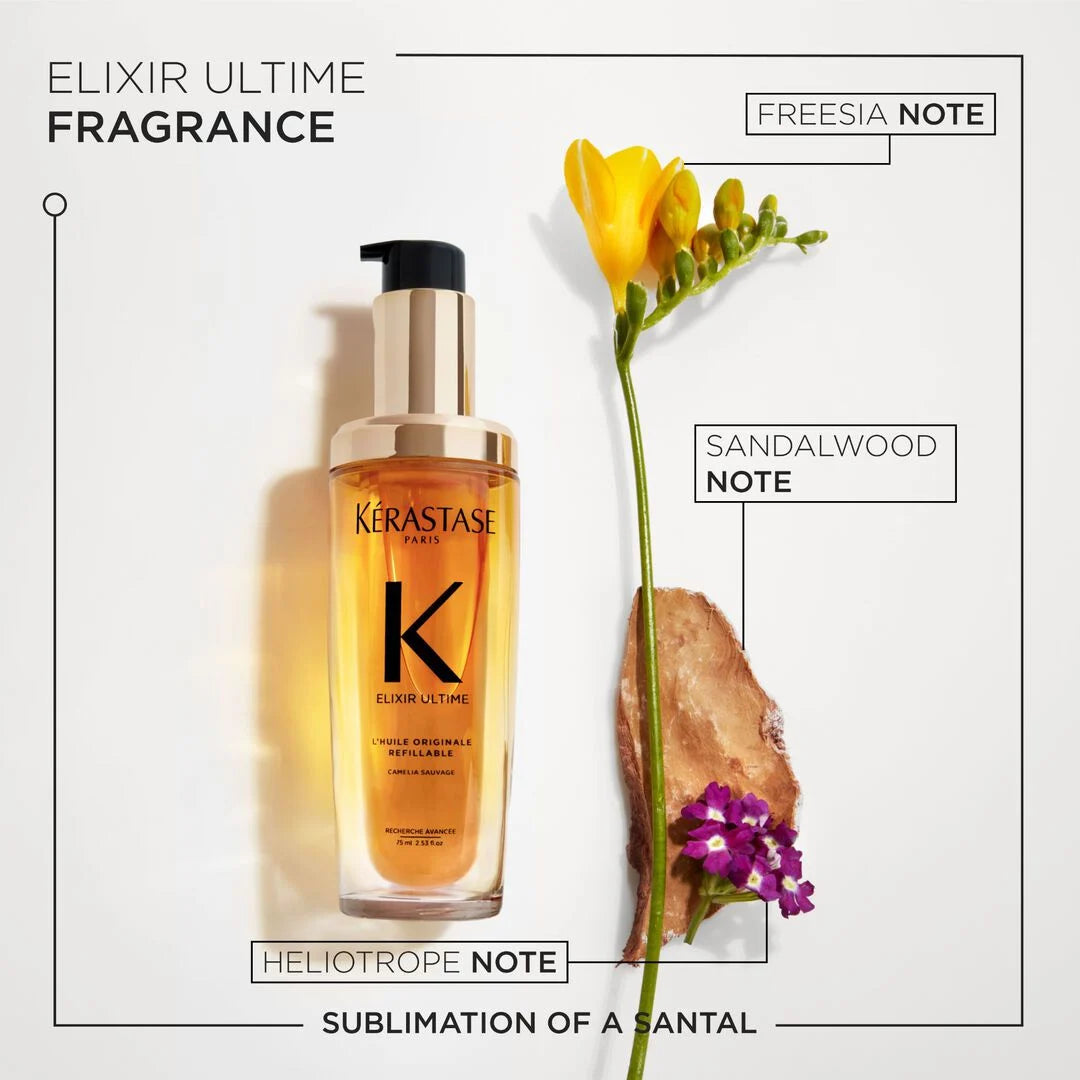 Kérastase Elixir Ultime L'Huile Originale Refillable Hair Oil – Refillable bottle — refill and 30ml travel size available