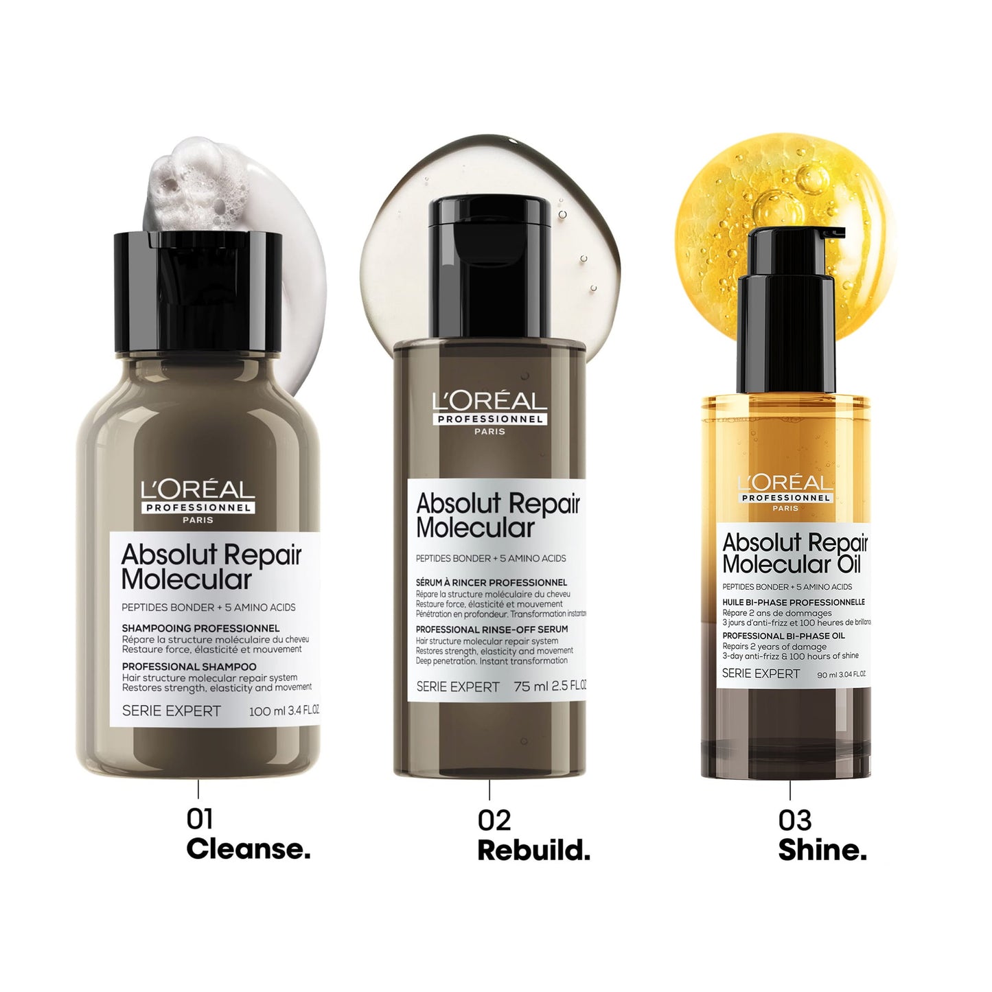 LOREAL PROFESSIONAL Absolut Repair Molecular Professional Bi-phase Oil for damaged hair.