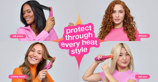 K18 HeatBounce spray protecting hair before heat styling