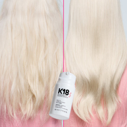 K18 Salon Blowout at Home kit texture and application shot