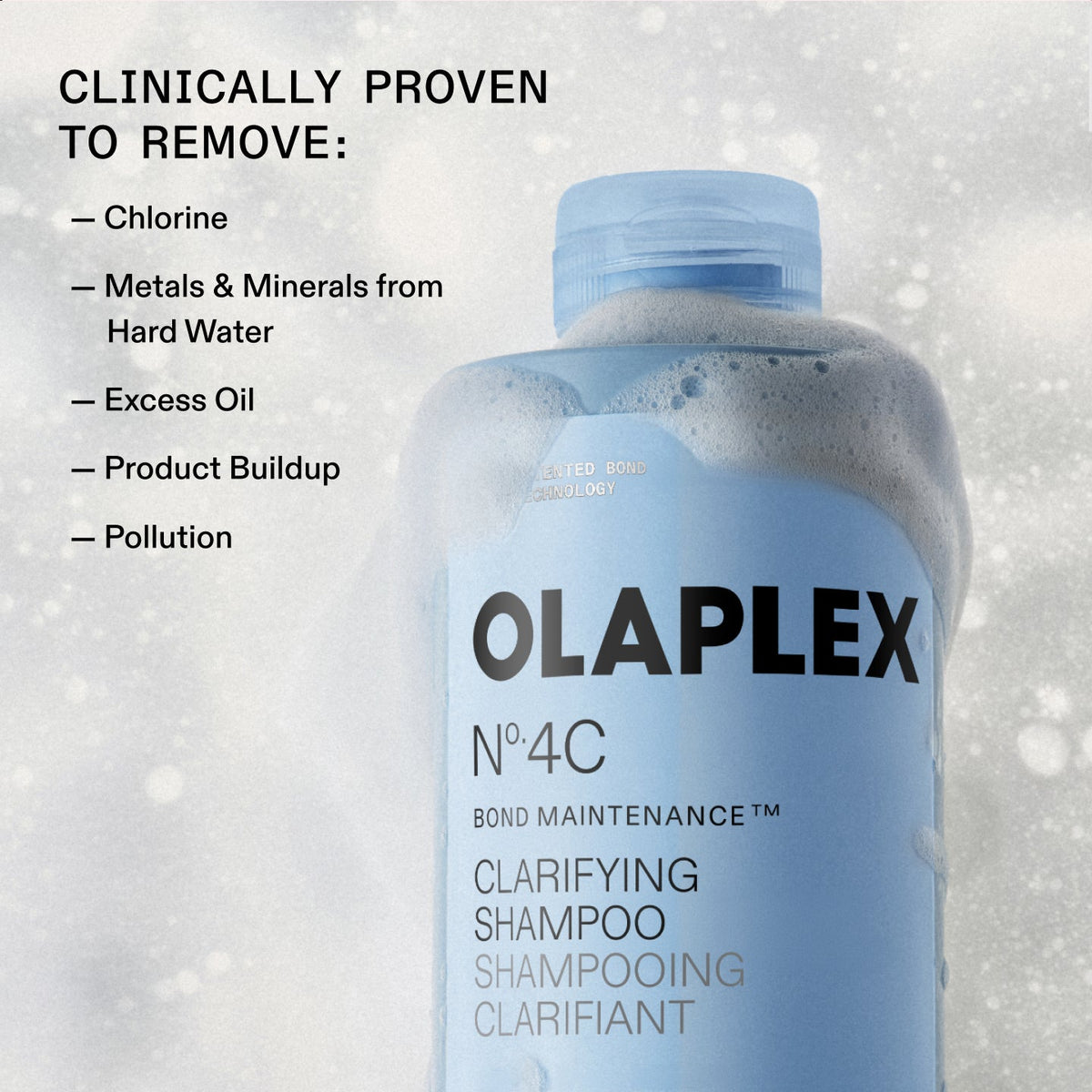 OLAPLEX No.4C Clarifying Shampoo removes buildup and impurities