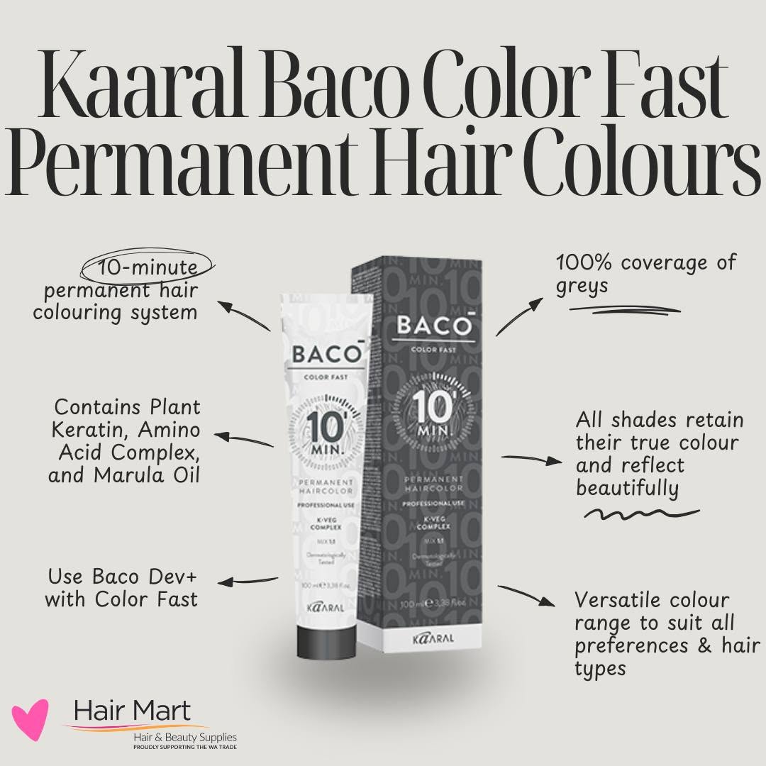 Kaaral Bacò Color Fast 10-Minute Permanent Hair Colour 100ml + 20vol Developer