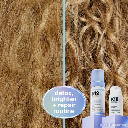 K18 TripleBright Purple Shampoo before and after