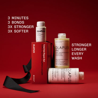 OLAPLEX Total Hair Repair Set: 3 minutes, 3 bonds, 3X stronger, 3X softer hair