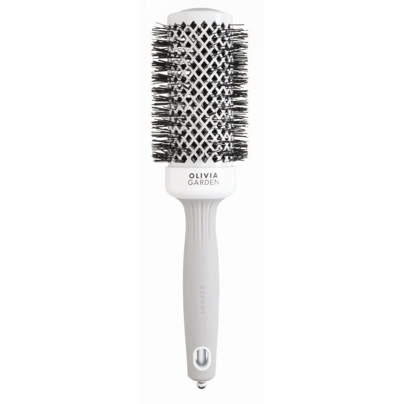 Olivia Garden white and grey round thermal brush, medium barrel