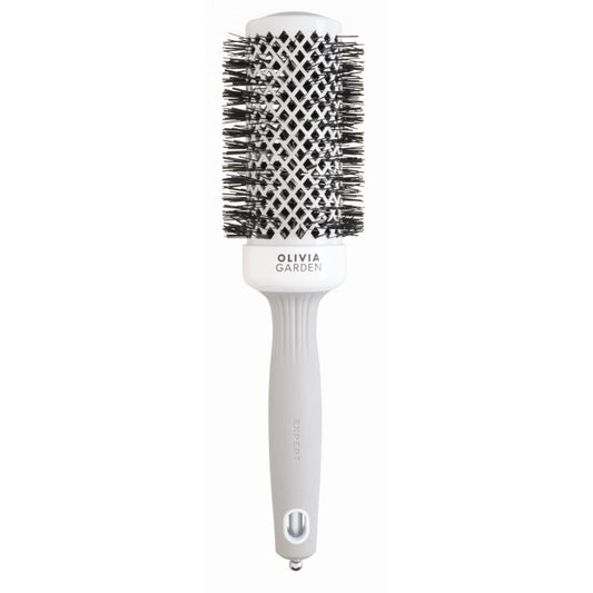 Olivia Garden white and grey round thermal brush, medium barrel