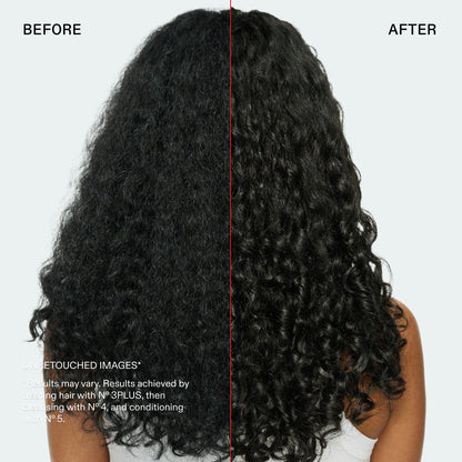 OLAPLEX Total Hair Repair Set before and after on long curly hair