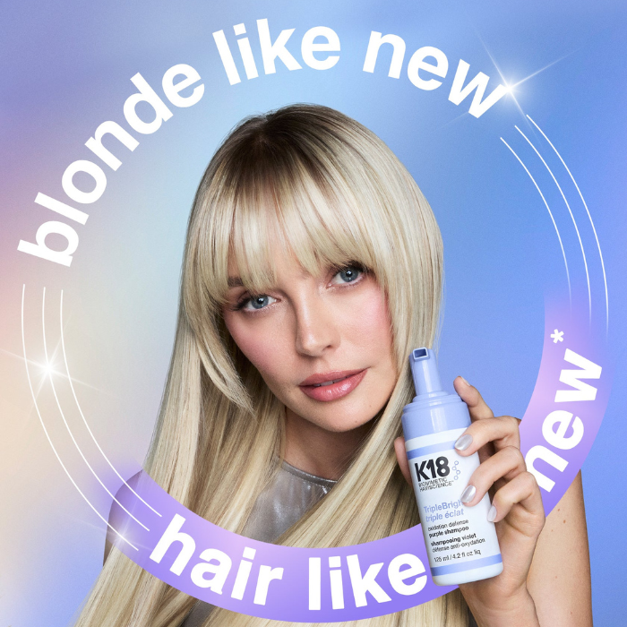 K18 TripleBright Purple Shampoo science explainer