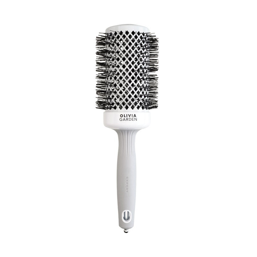 Olivia Garden white and grey round thermal brush, large barrel