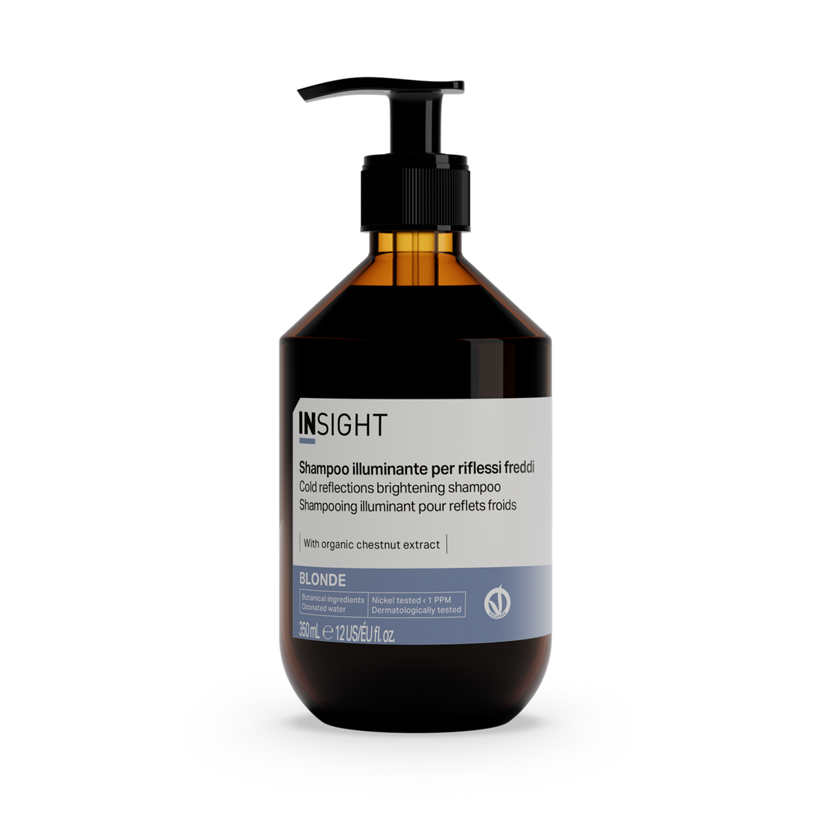 INSIGHT Blonde Cold Reflections Brightening Shampoo 350ml violet toning shampoo glass bottle