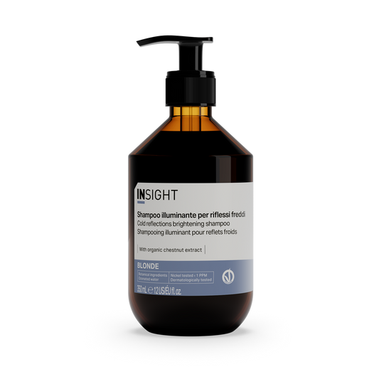 INSIGHT Blonde Cold Reflections Brightening Shampoo 350ml violet toning shampoo glass bottle