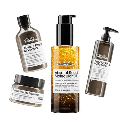 LOREAL PROFESSIONAL Absolut Repair Molecular Professional Bi-phase Oil for damaged hair.