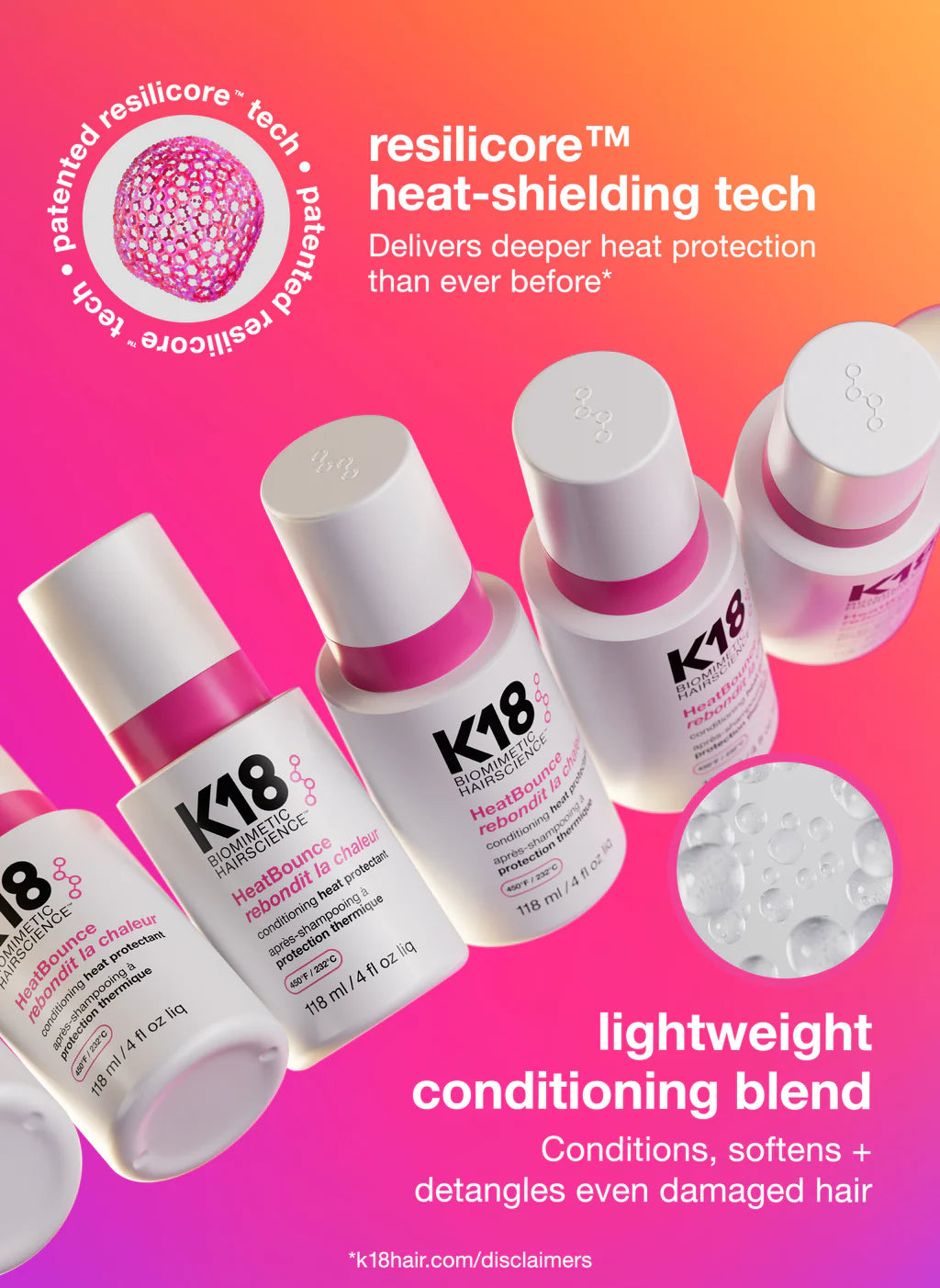 K18 HeatBounce conditioning heat protectant 118ml