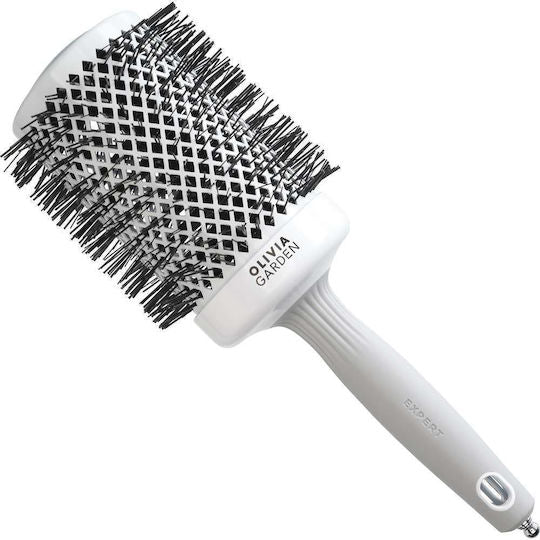 Olivia Garden Ceramic + Ion Round Thermal Brush — White & Grey – view 7