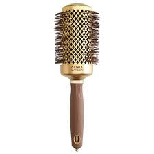 Olivia Garden Expert Blowout Shine Round Brush 55mm — Gold & Brown