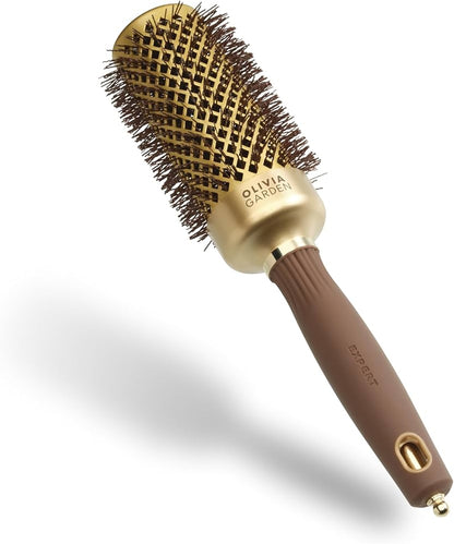 Olivia Garden Expert Blowout Shine Round Brush 55mm — Gold & Brown