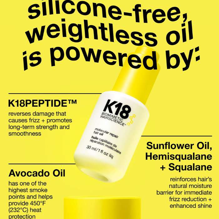 K18 Molecular Repair Hair Oil ingredients