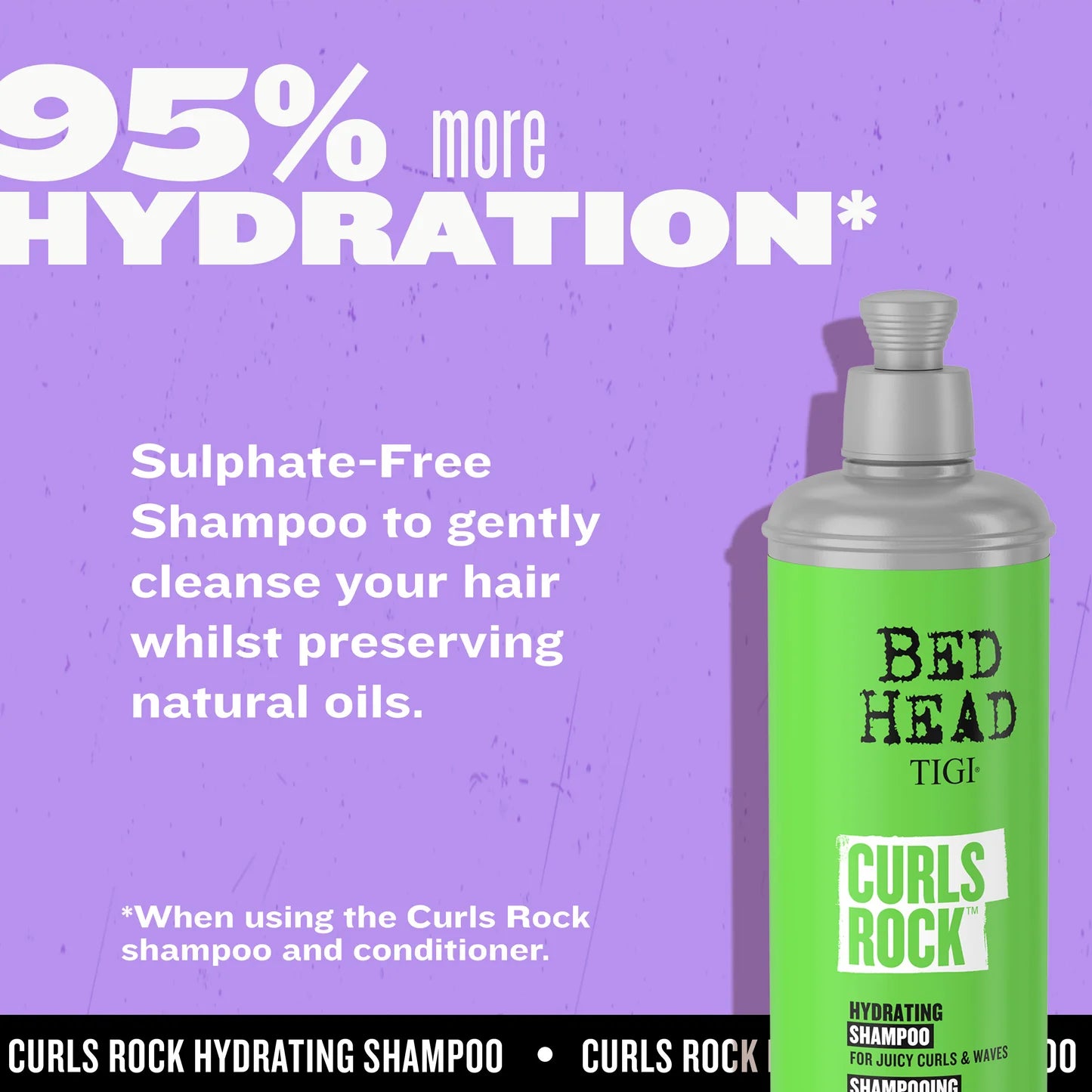 BEDHEAD Curls Rock Hydrating Shampoo for Juicy Curls and Waves 400ML