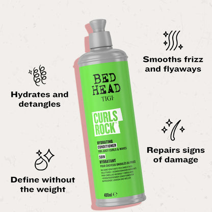 BEDHEAD Curls Rock Hydrating Conditioner for Juicy Curls and Waves 400ML