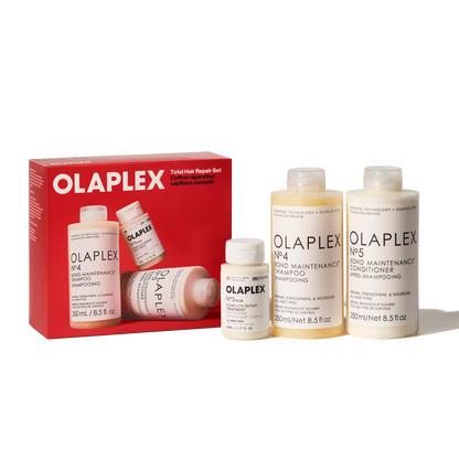 OLAPLEX Total Hair Repair Set gift box with Nº.3PLUS 50ml, Nº.4 Shampoo 250ml and Nº.5 Conditioner 250ml