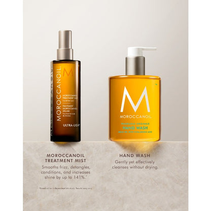 Moroccanoil Hair & Hand Heroes Set Mist Treatment on stone