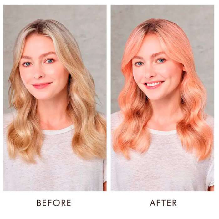 Moroccanoil Color Depositing Mask Coral before after